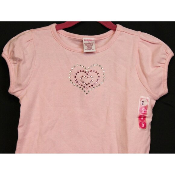 2004 Gymboree Groovy Valentine Shirt sz 5 NWT Pink Heart Love Rhinestone Pink - Picture 2 of 5
